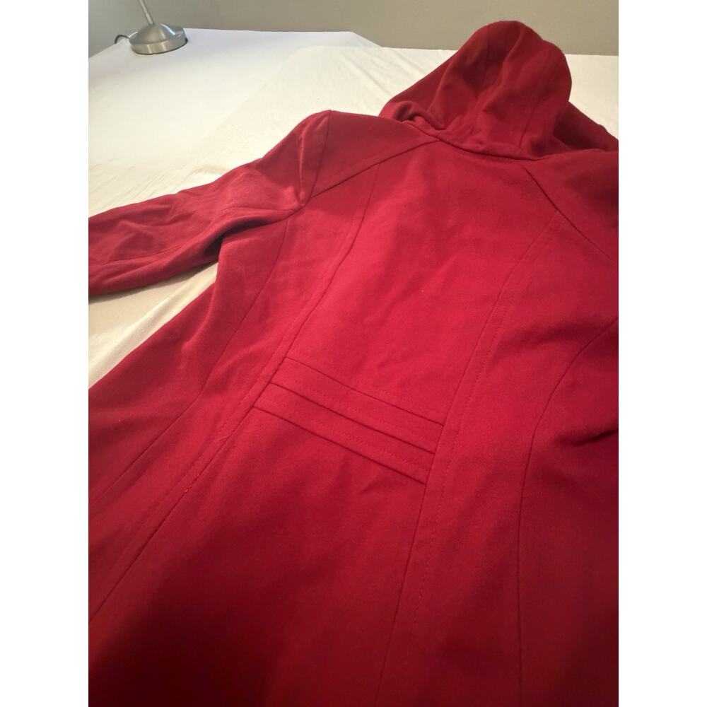 AVANTI Beet Red Hooded Zipper Mid-Length Coat Pockets Long Sleeve Tall LT NWT - Picture 12 of 12
